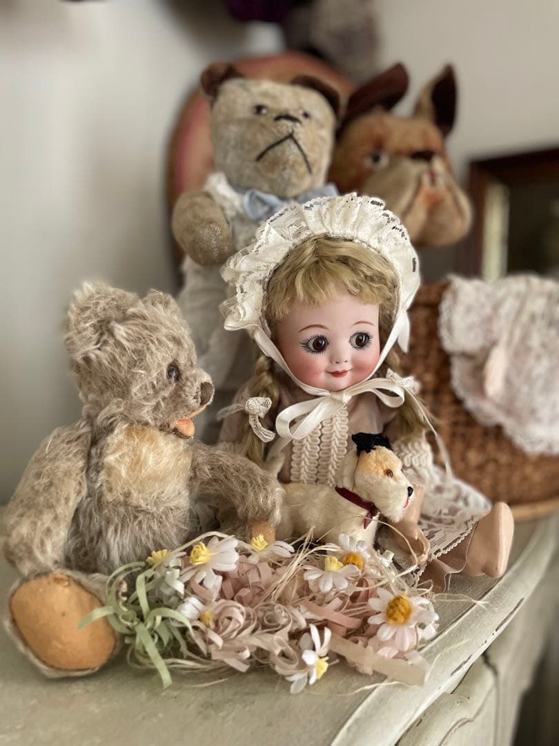 ヴィンテージ♡AM323 グーグリーちゃんリプロの子♡アンティークビスクドール