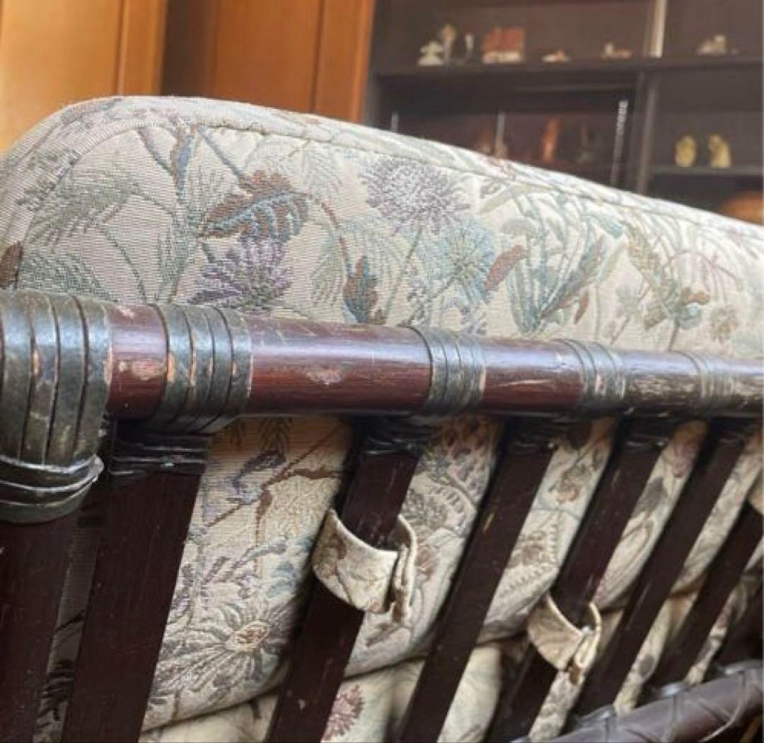 【ときや様】ヴィンテージラタン ヤマカワラタン 山川ラタン 籐 ラタンソファ