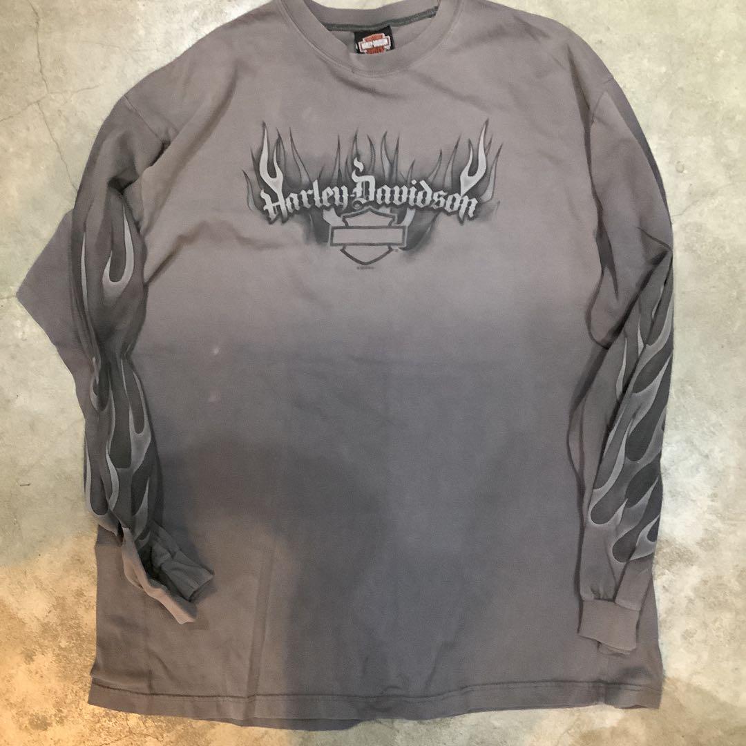 Harley-Davidson フレイムデザイン長袖Tシャツ　ビッグサイズ！