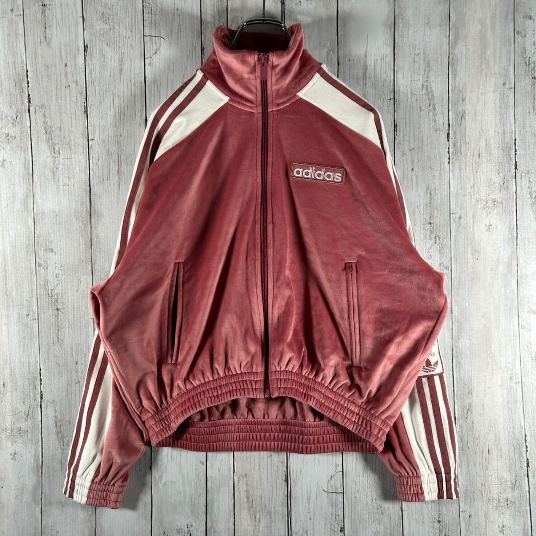 adidas アディブレイク ベロア トラックトップ 重盛さと美 S ピンク