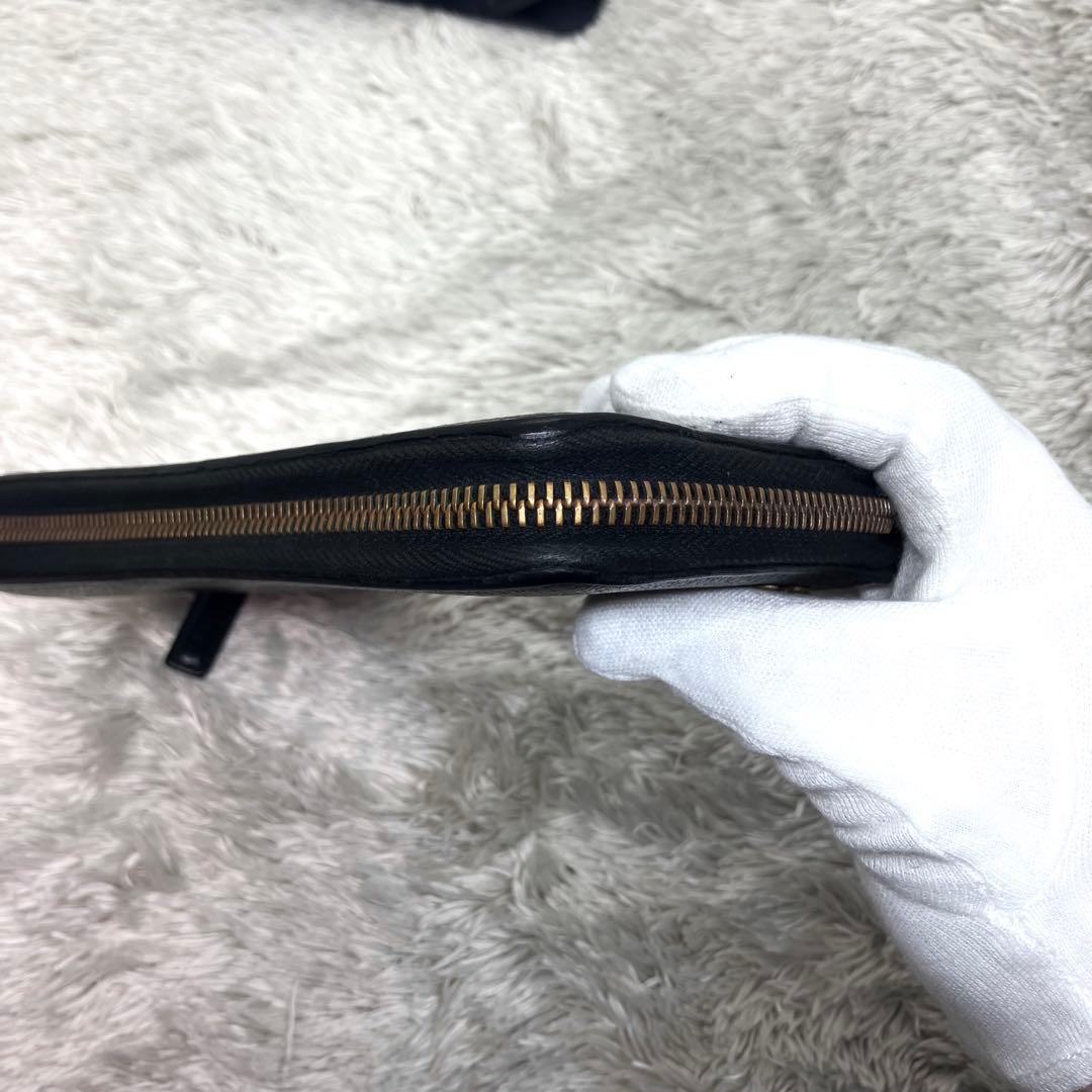 美品✨GUCCI マーモント ラウンドジップ 長財布 シボ革