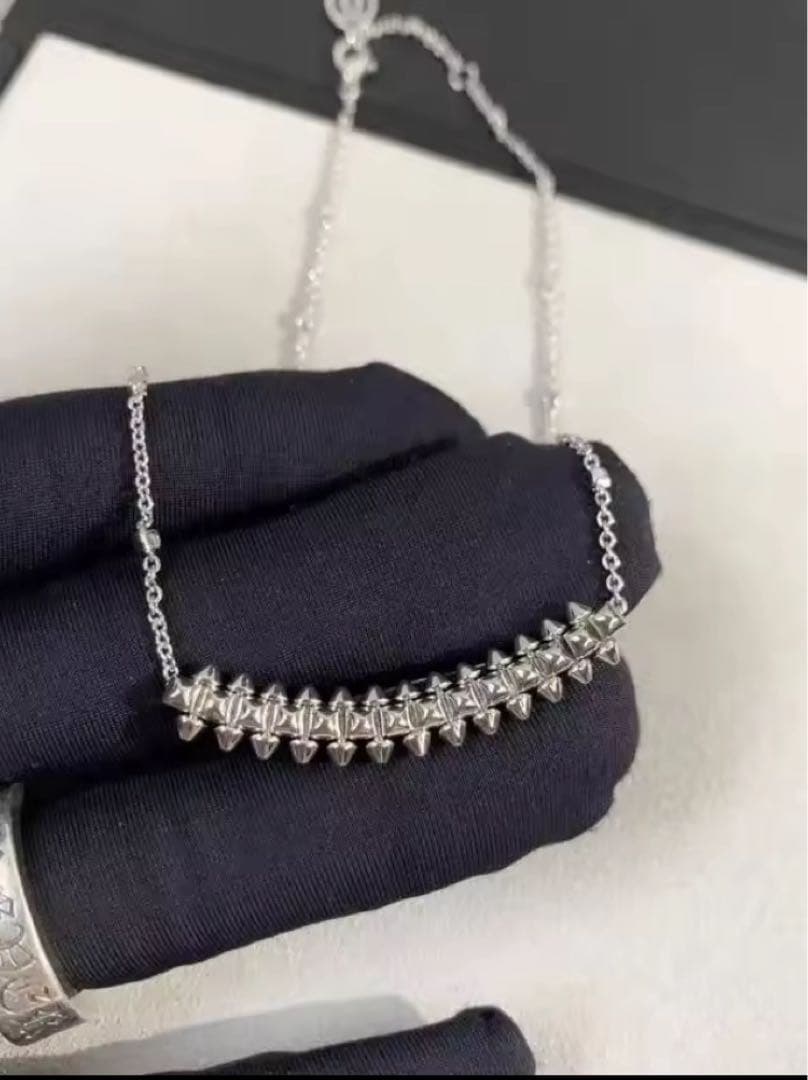 最高級✨ハイクオリティ　シルバー ネックレス　トゲトゲ
