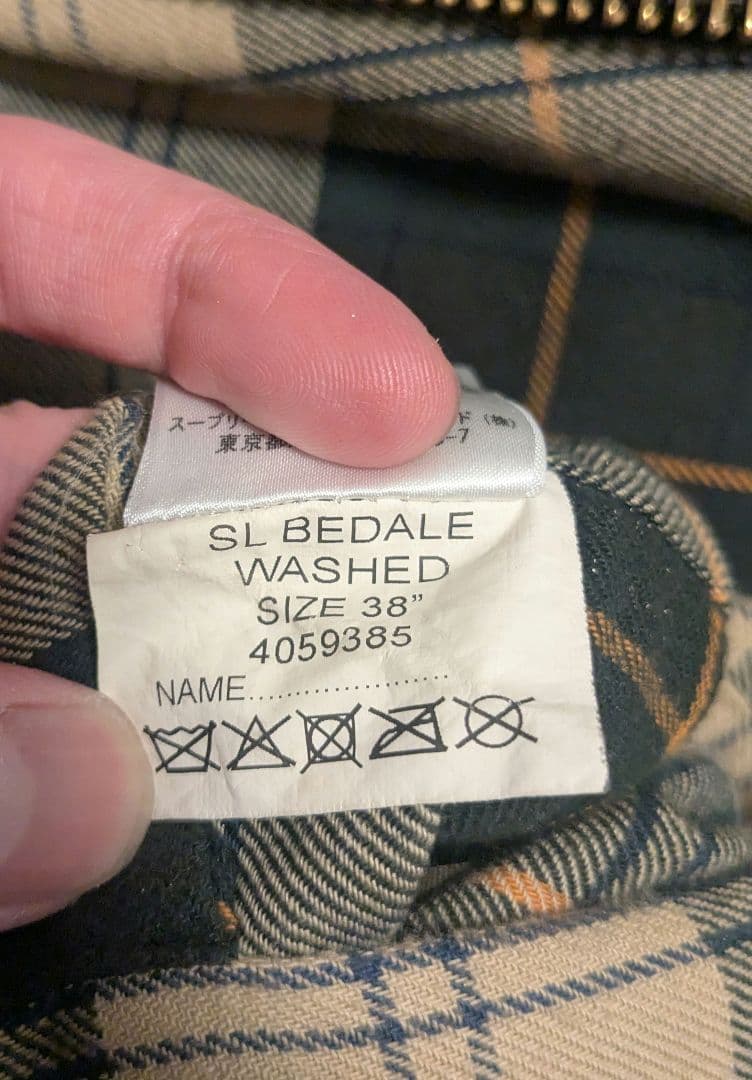 【貴重】Barbour ビデイル ウォッシュドモデル 38