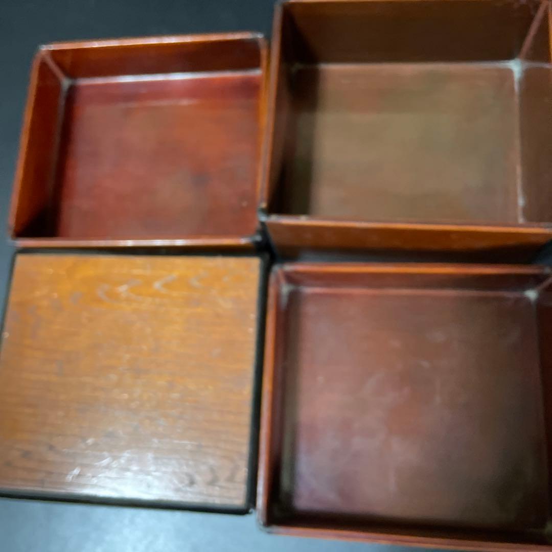 時代物　昔の木製弁当箱　欅　お重箱