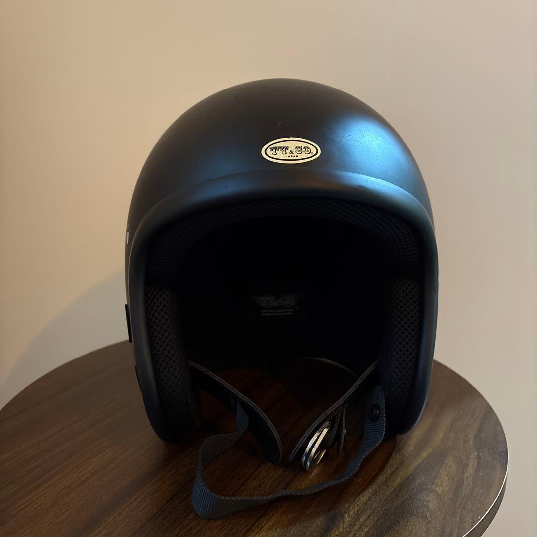 TT＆COマットブラック ジェットヘルメット