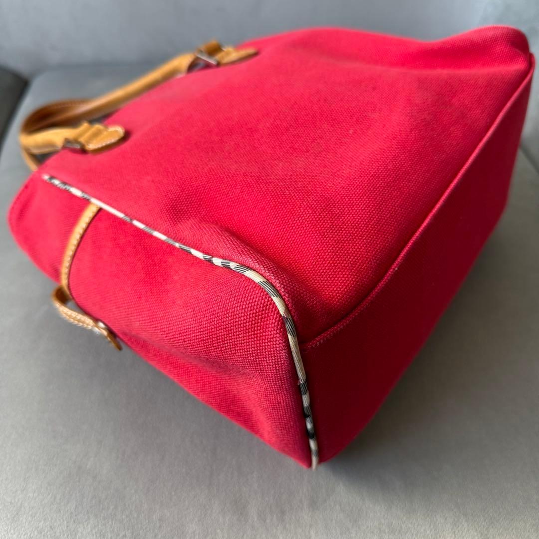 バーバリー ブルーレーベル トートバッグ ハンドバッグ キャンバス 革