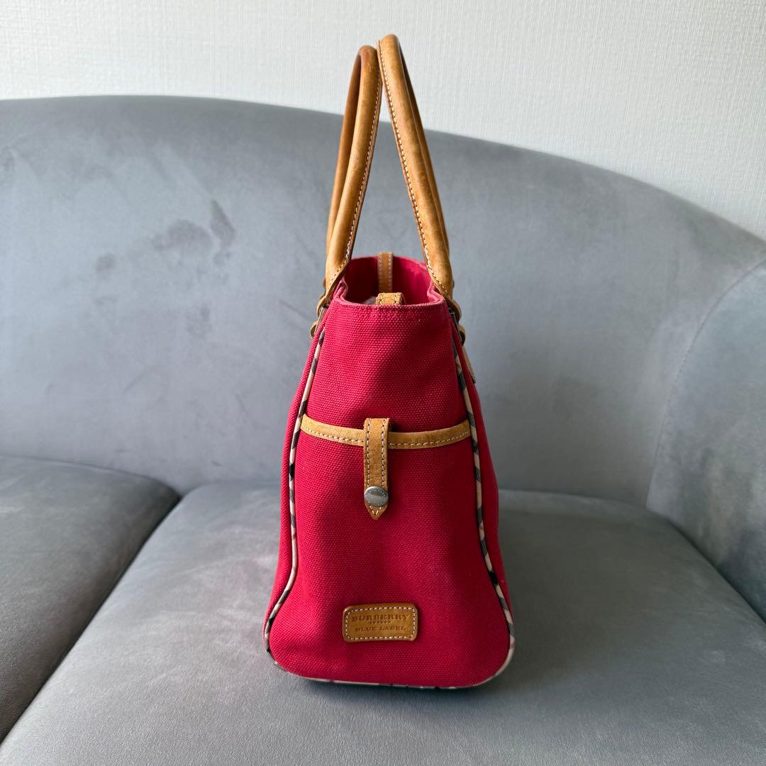 バーバリー ブルーレーベル トートバッグ ハンドバッグ キャンバス 革