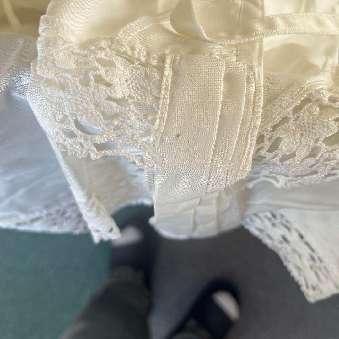 ホワイト花柄刺繍レースエプロン　さえら 母の日