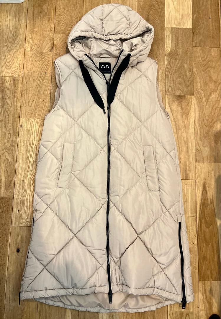 新品♡完売品　ZARA キルティングパフロングベスト