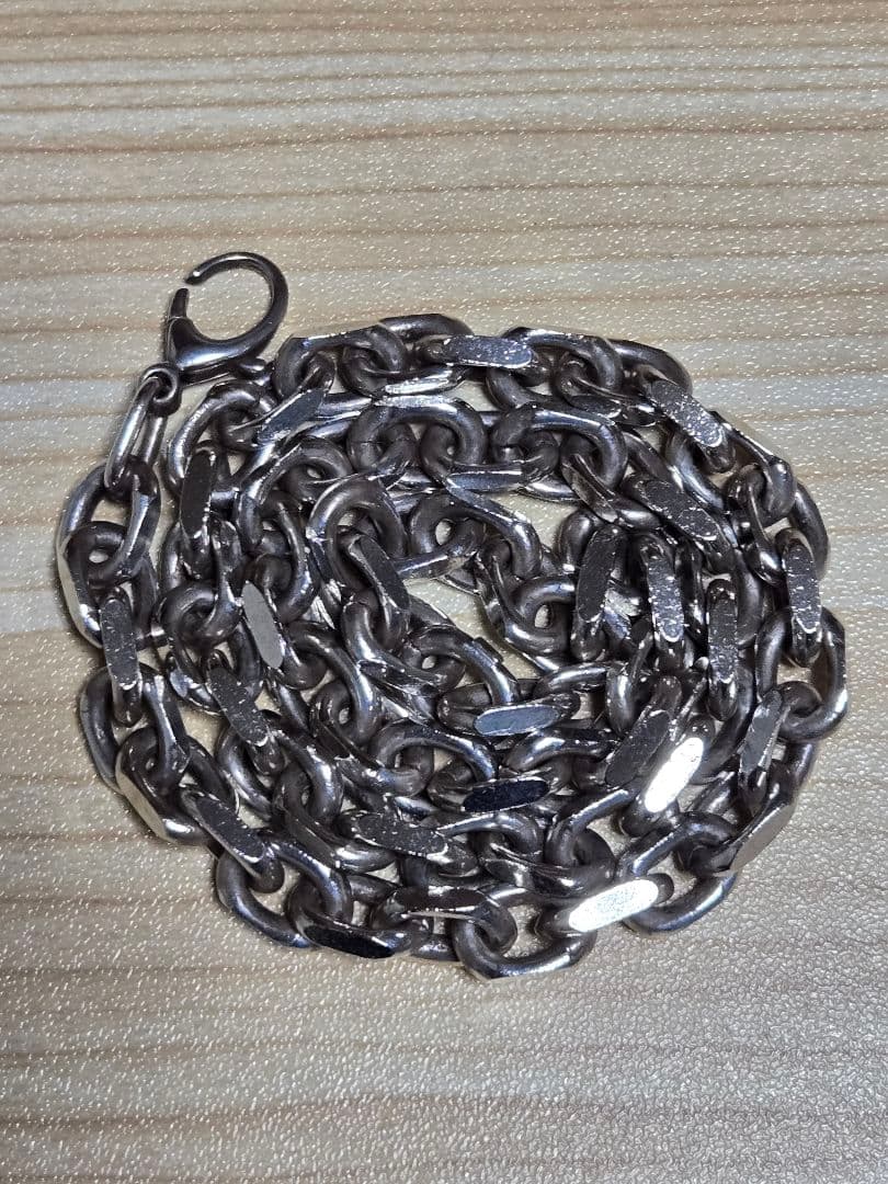 本物 シルバー925 極太ネックレス 幅7ミリ 50cm 重さ79g チェーン