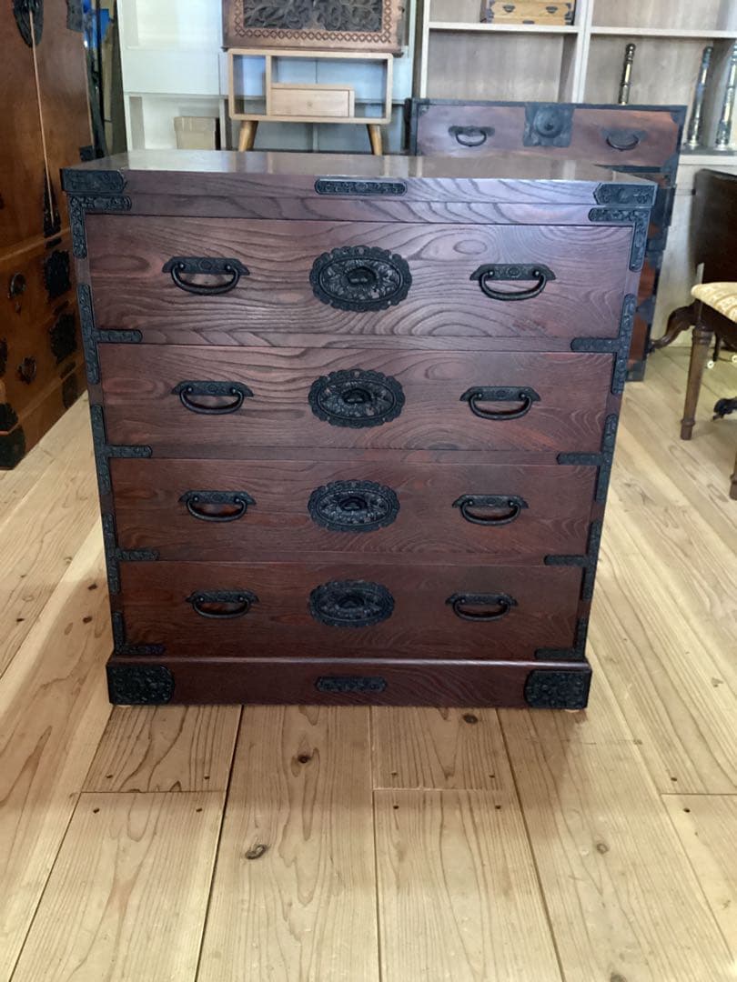 時代箪笥　民芸箪笥　装飾金具箪笥　整理箪笥