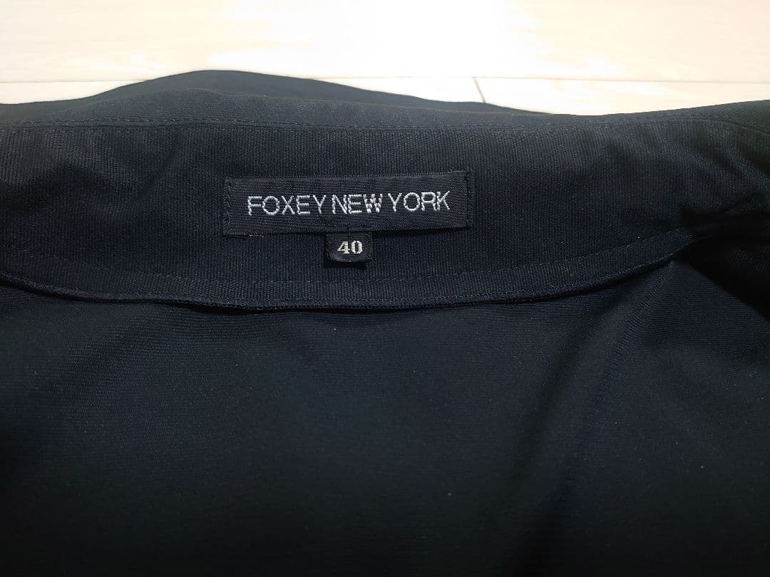 FOXEY NEWYORK ギャザートレンチコート ベルト付き黒 40(L)