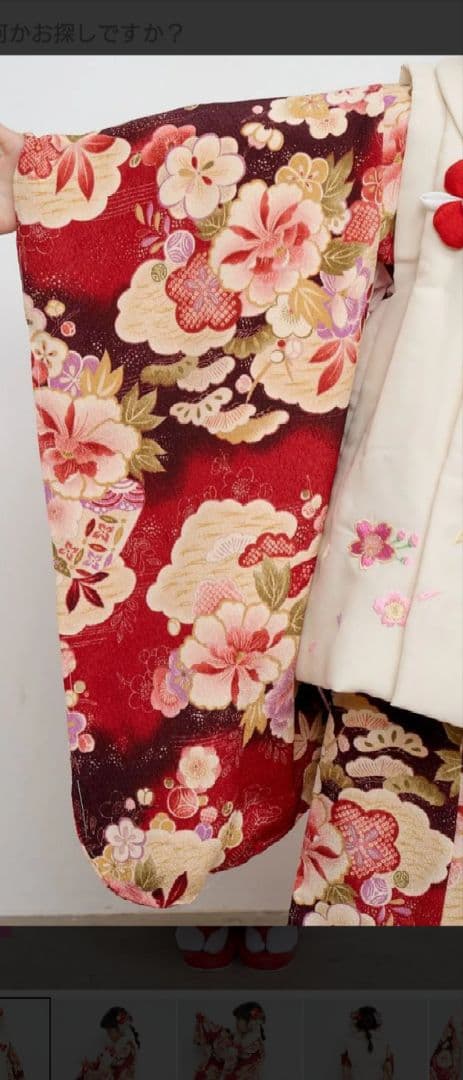 七五三　３歳　被布セット　女の子　未使用品有☆刺繍半衿付き半襦袢・草履シューズ付