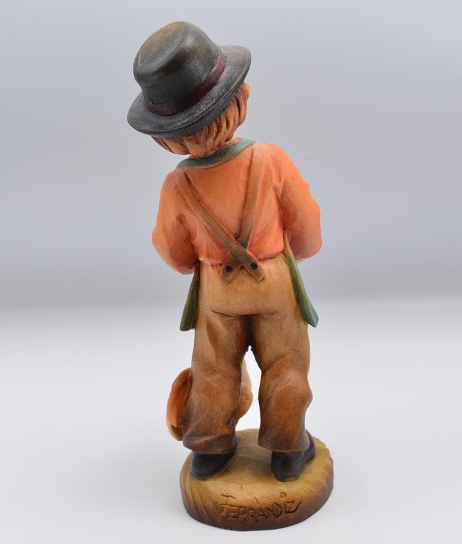 収穫　アンリ　ANRI　フェランディス　木彫り人形　イタリア　16ｃｍ　限定品