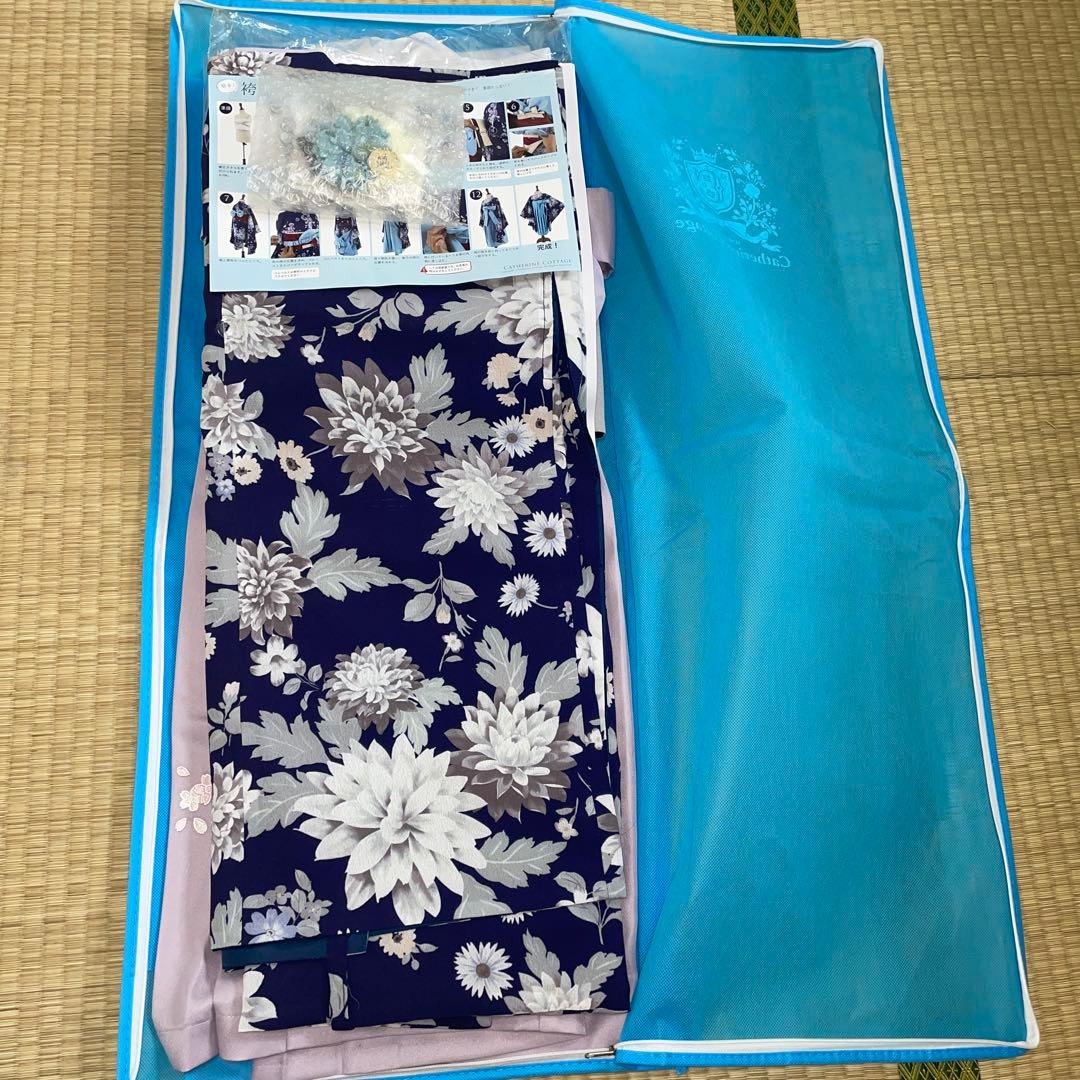 小学生袴　150キャサリンコテージ卒業式子供用 着物 ダリア×淡藤袴