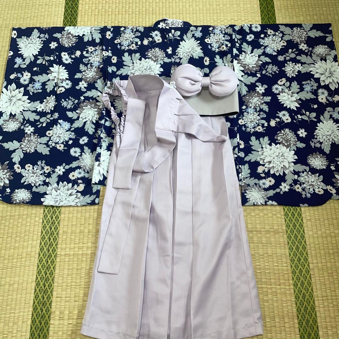 小学生袴　150キャサリンコテージ卒業式子供用 着物 ダリア×淡藤袴