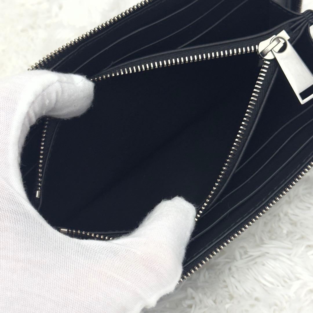 未使用級✨RFID内蔵 ボッテガ ラウンドファスナー イントレチャート 財布 黒