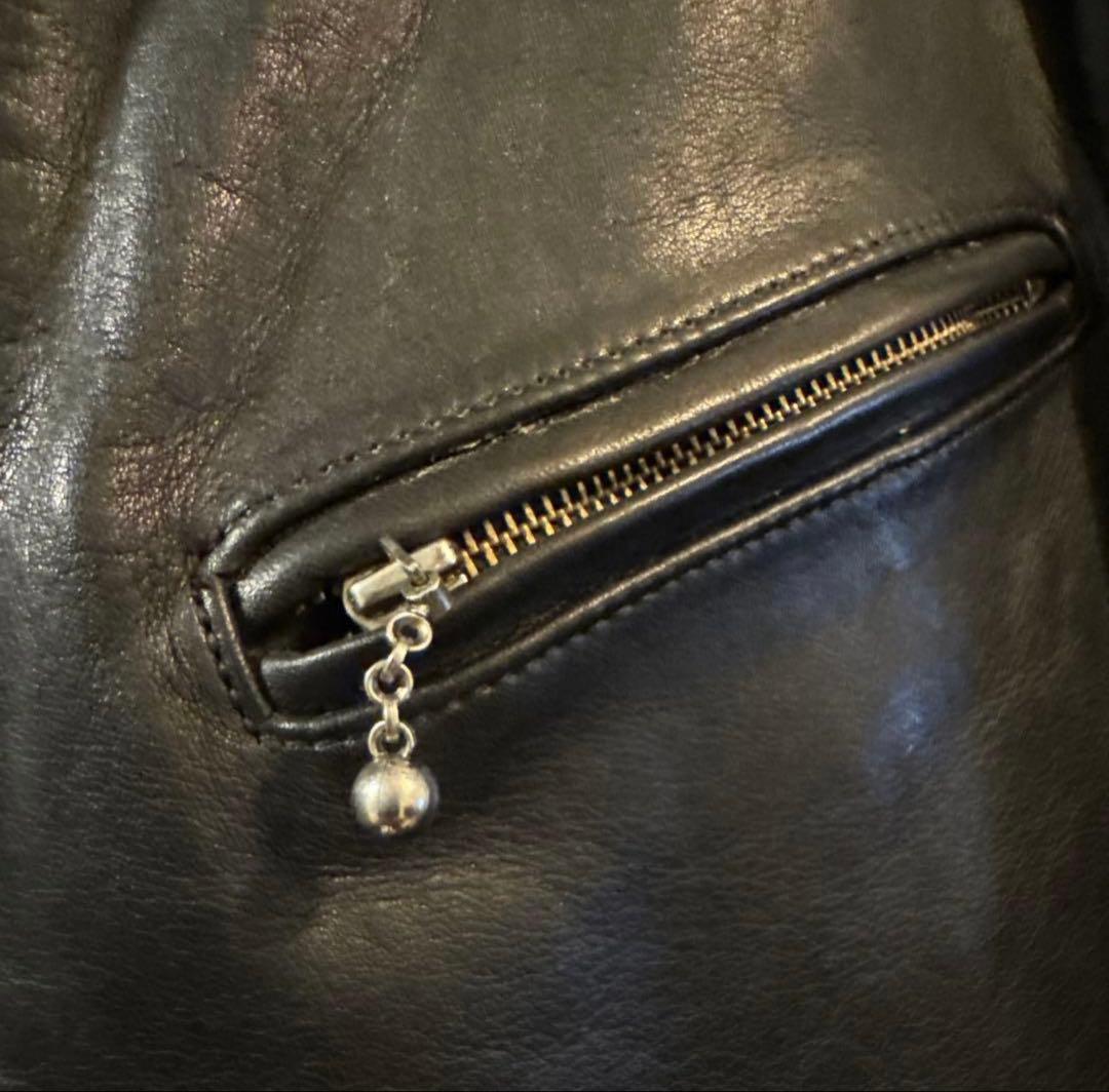 ブラックレザーライダースジャケット