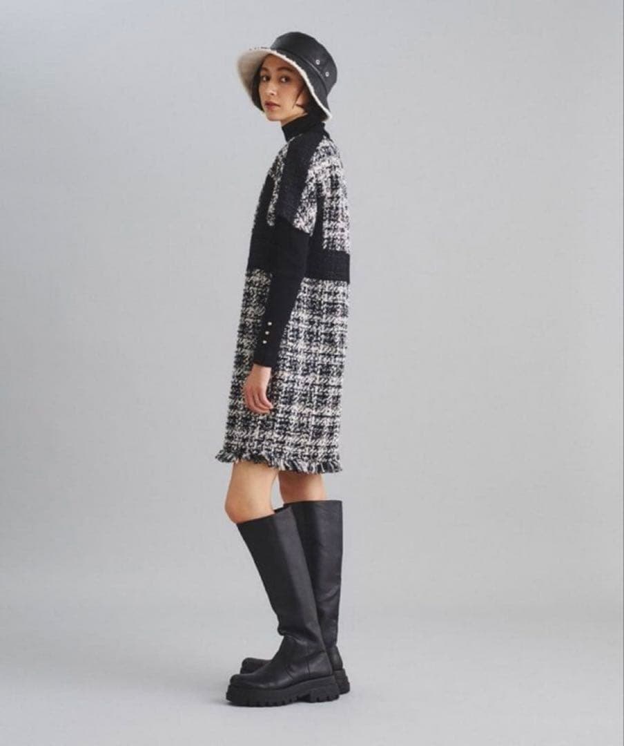 グレースコンチネンタル ラメツイードミニワンピ36