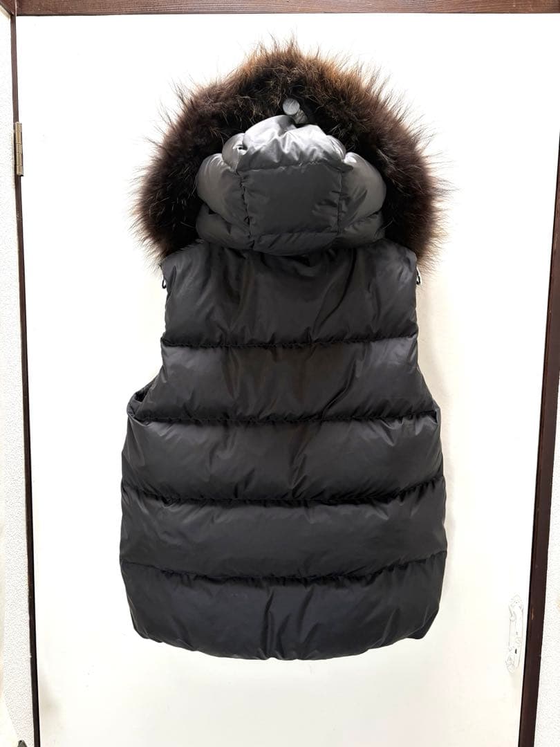 ナノユニバース　西川ダウン　ダウンベスト　2way ファー着脱可　サイズ38 黒