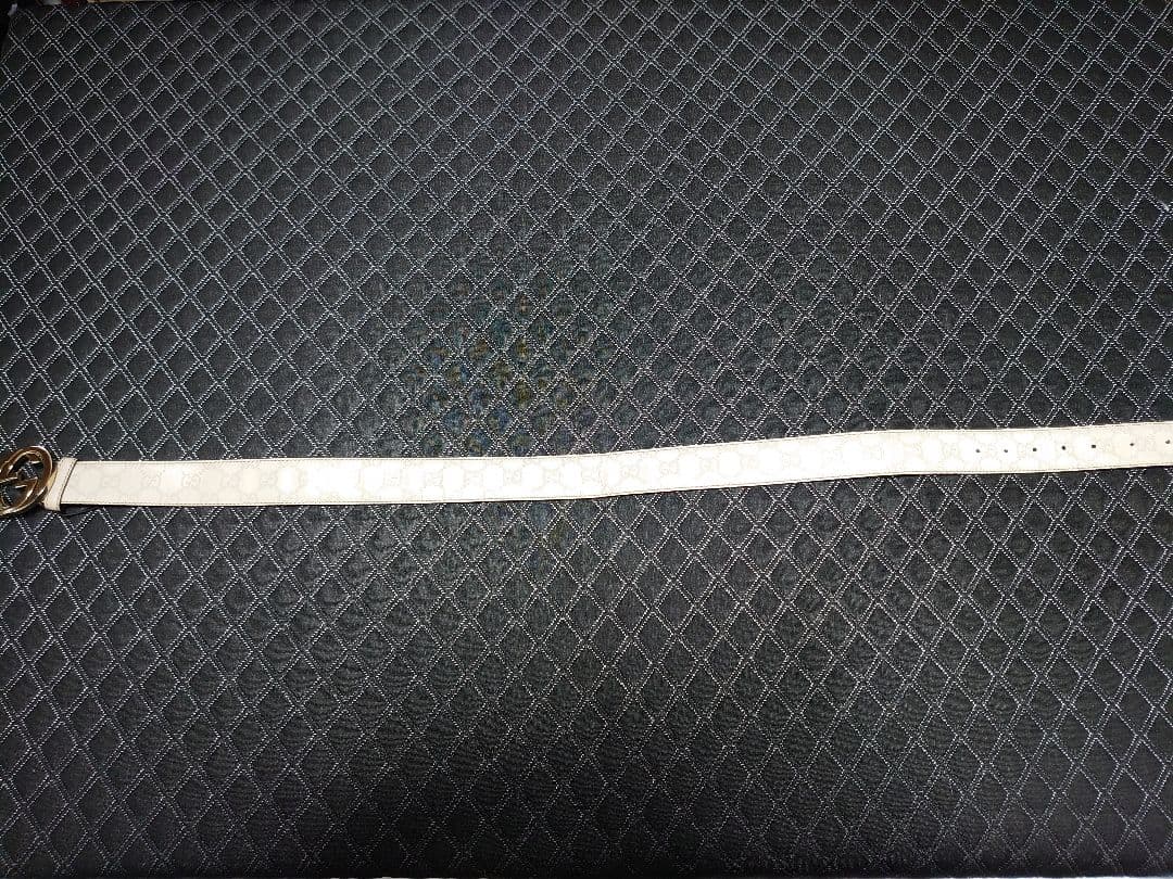 【レア】GUCCI レザーシマベルト インターロッキング ＧＧバックルベルト