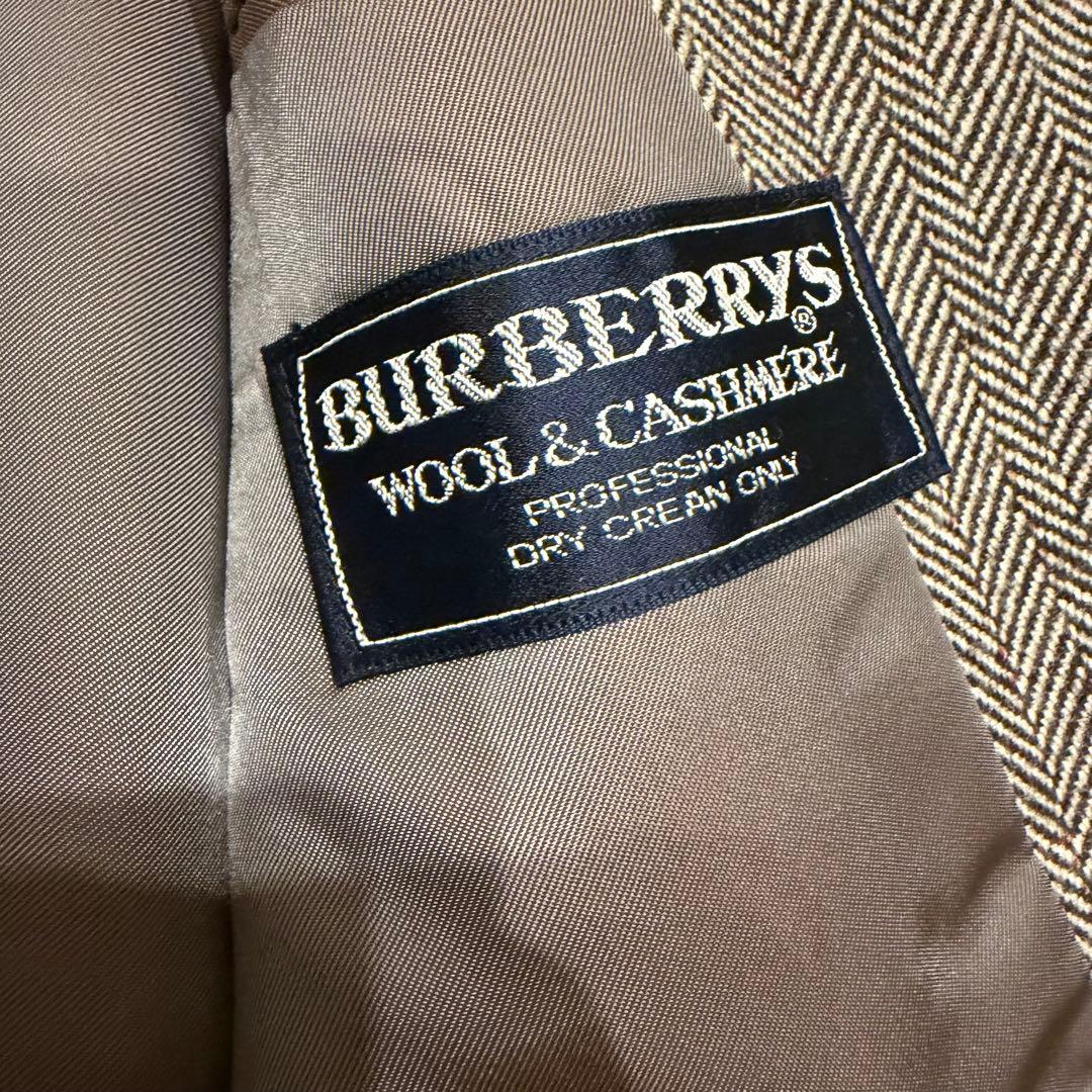 超希少✨️バーバリー カシミヤ ヘリンボーン ステンカラー ロング コート