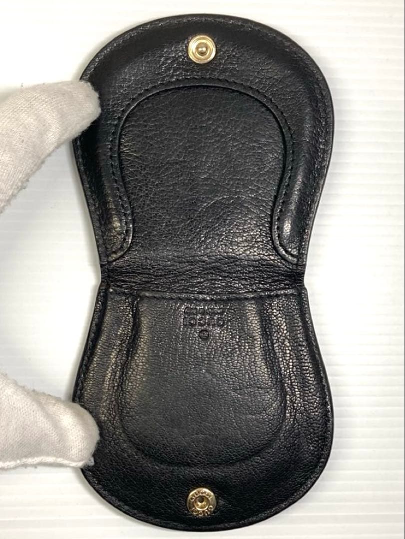 良品　グッチ　インターロッキング　レザー　馬蹄型　ケース　小銭入れ