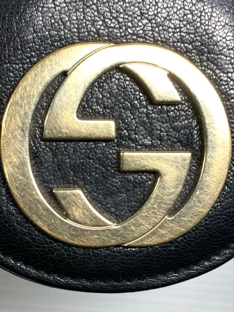 良品　グッチ　インターロッキング　レザー　馬蹄型　ケース　小銭入れ