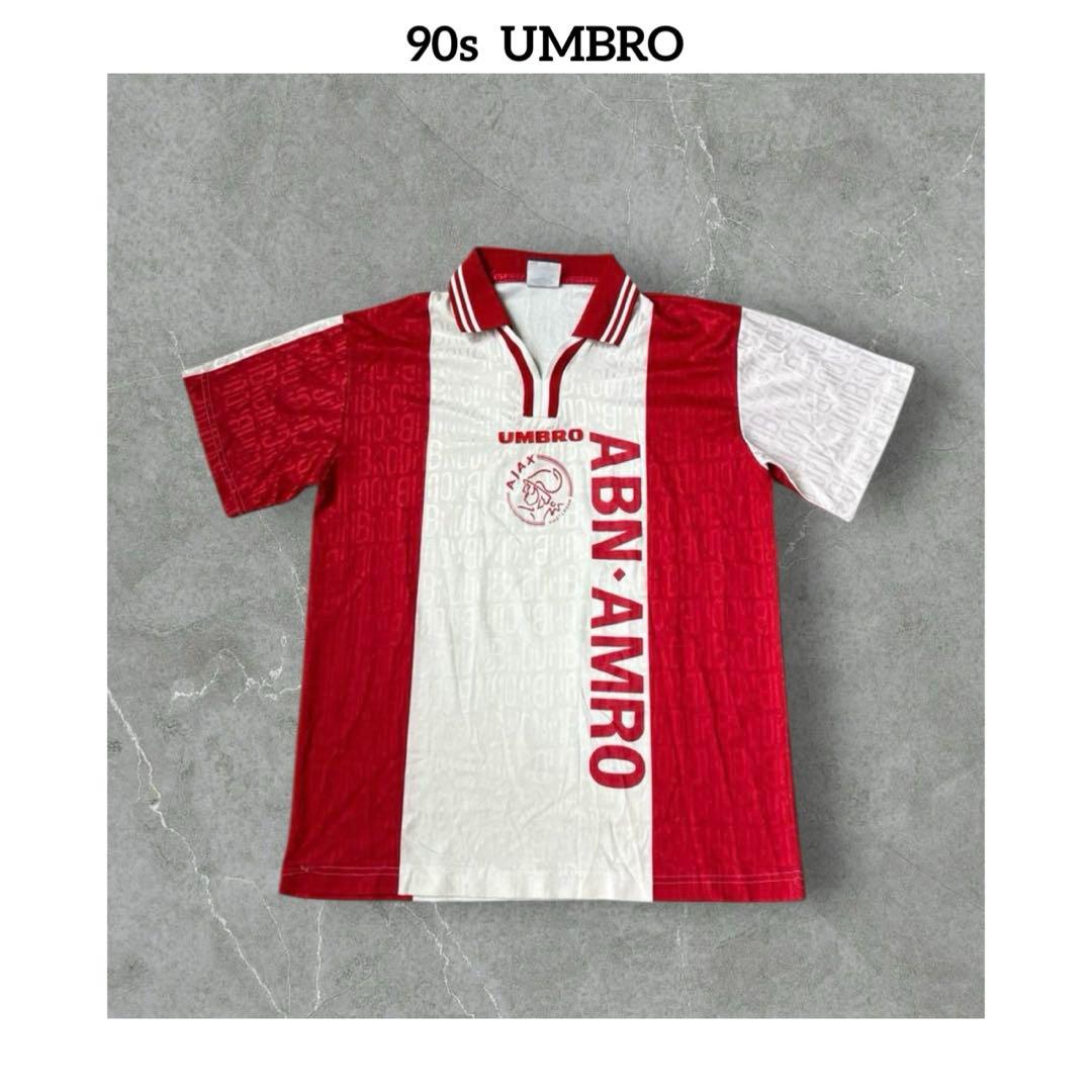 ★90s アンブロ　UMBRO アヤックス ユニフォーム　ゲームシャツ　Tシャツ