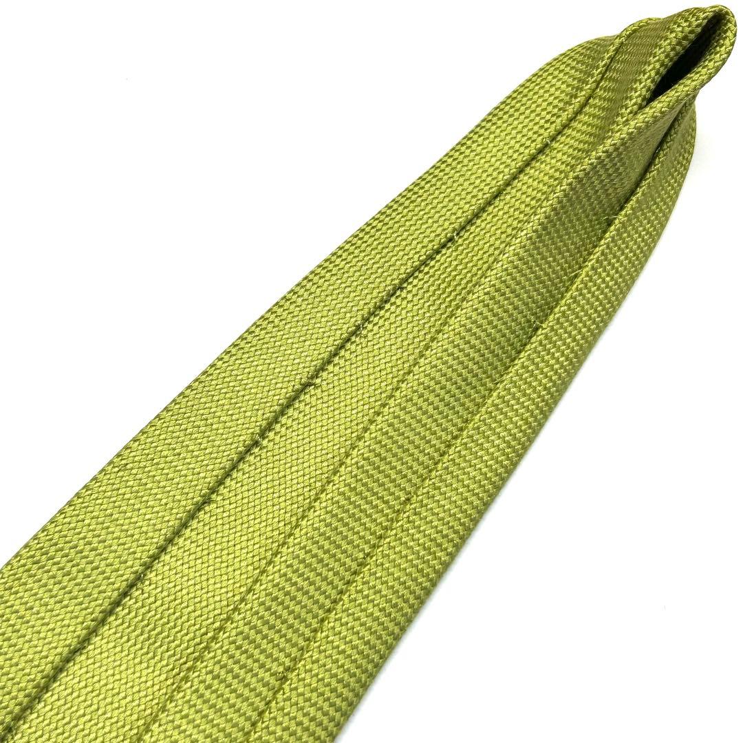 【未使用に近い✨】エルメス ネクタイ グリーン 無地 ファソネ 肉厚生地 シルク