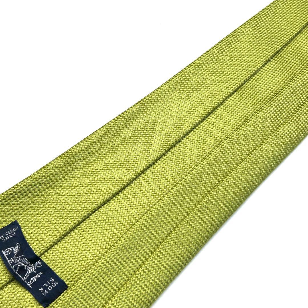 【未使用に近い✨】エルメス ネクタイ グリーン 無地 ファソネ 肉厚生地 シルク