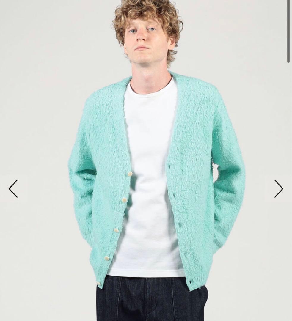 別注 ROUTINE ヴィンテージ 起毛 Vネック カーディガン モヘア モヘヤ