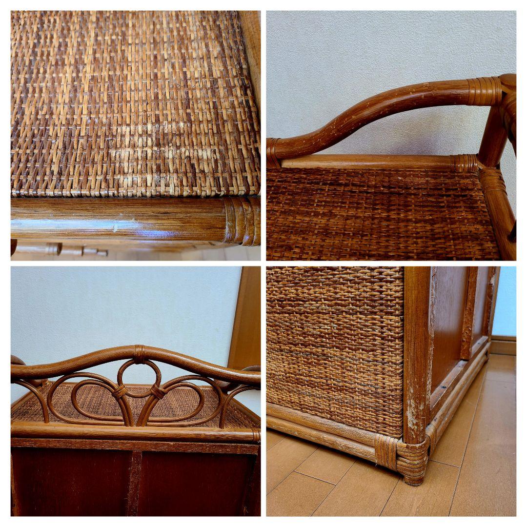 ラタン 籐 チェスト 家具 5段 タンス 箪笥 レトロ アンティーク ①