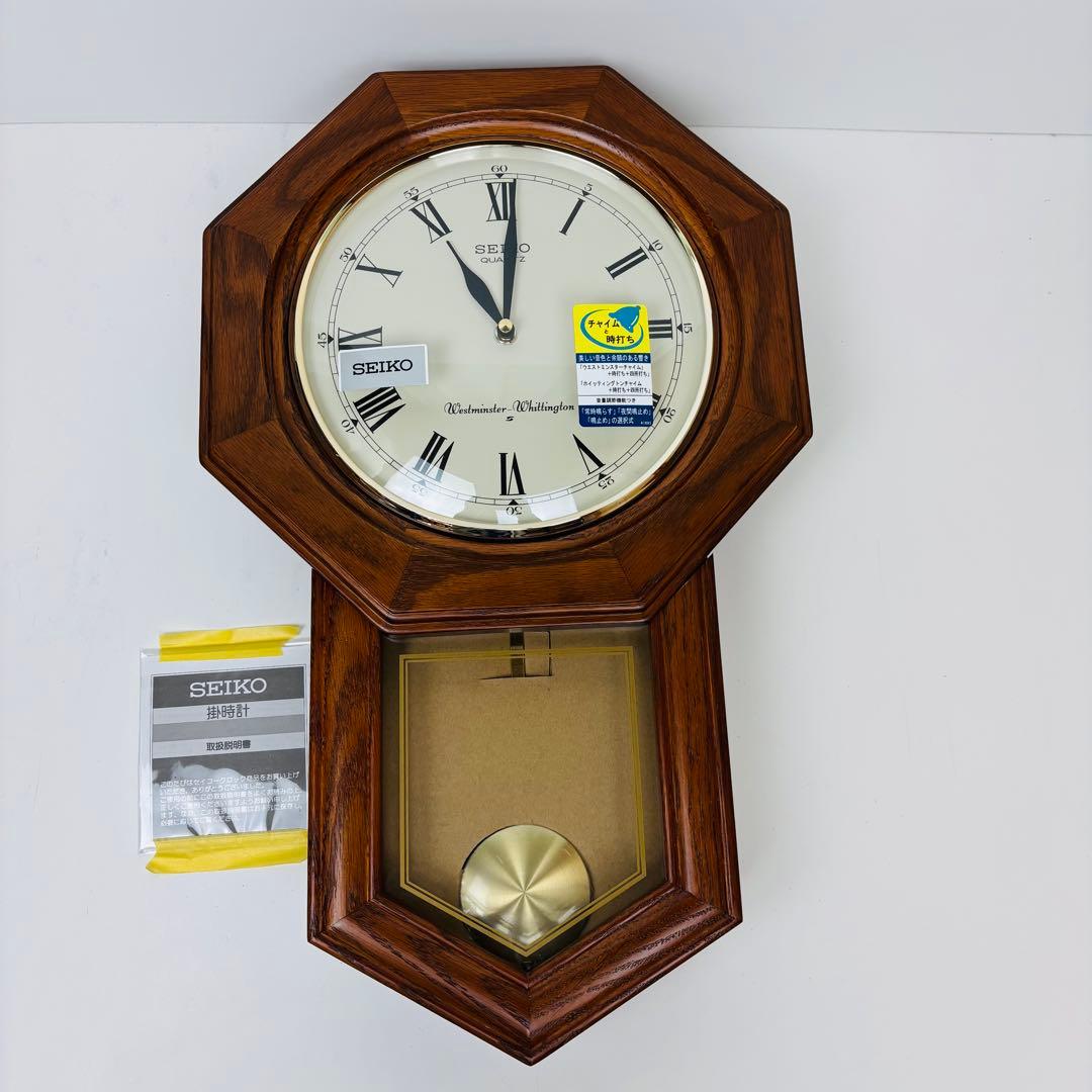 【未使用】SEIKO アンティーク調柱時計　RQ322B 昭和レトロ