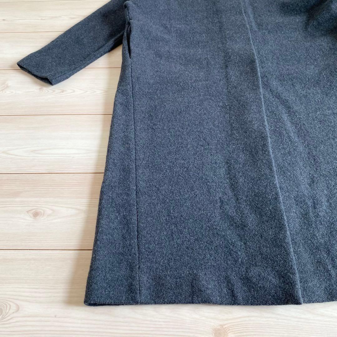 美品 evam eva press wool long coat 1 チャコール