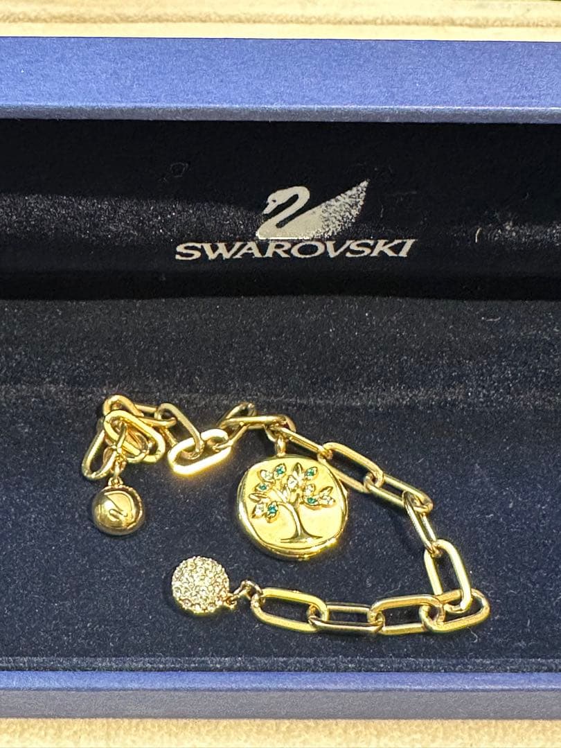 限定レア　スワロフスキー ザエレメンツ ツリー 樹 ブレスレット ゴールド未使用