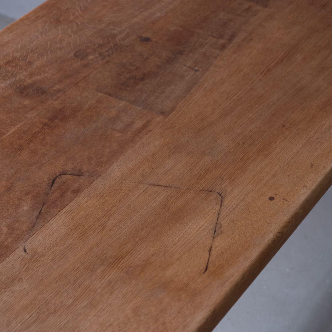 楢材＋ブナ材 ダイニングテーブル　作業台 机 デスク 古家具 アンティーク