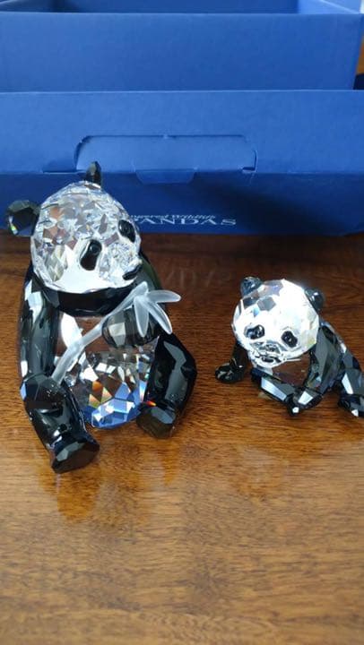 スワロフスキー　親子パンダ
