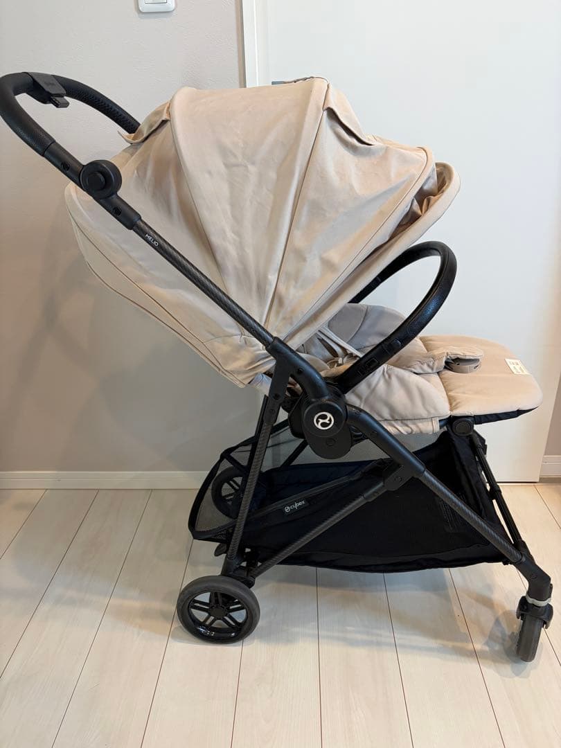 サイベックスメリオカーボン2022　ベージュ　レインカバー&ドリンクホルダー付