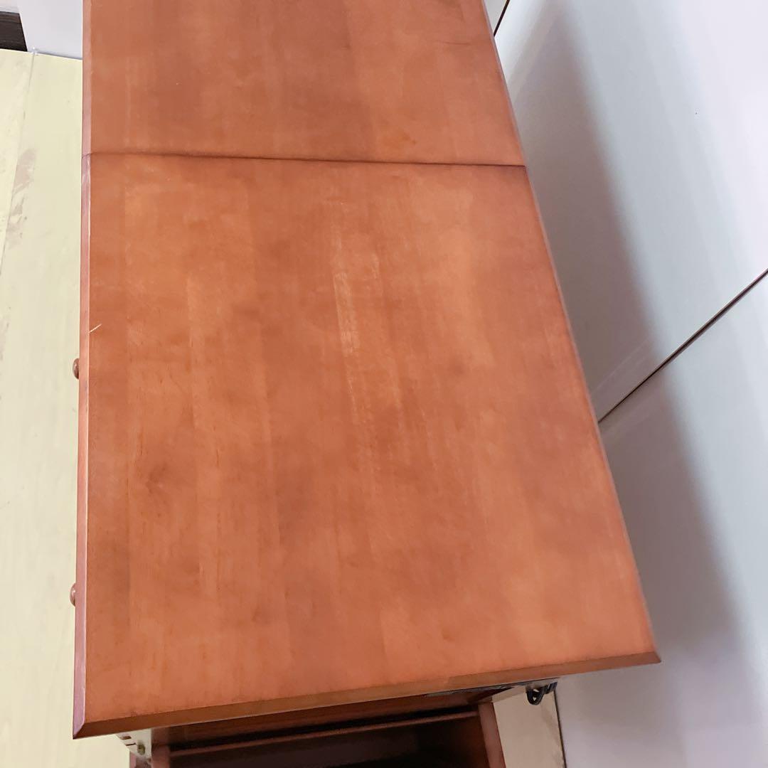 キャスター付き　木製　バタフライテーブル　バタフライワゴン　電源コード付き