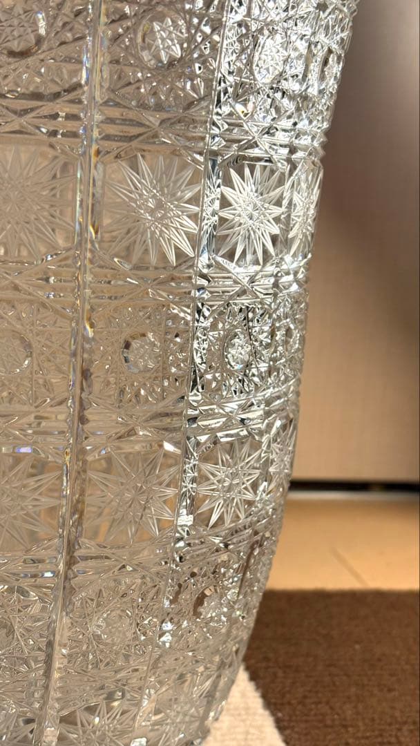 特大　ボヘミアクリスタルグラス　PK500 花瓶　フラワーベース　重さ約4キロ