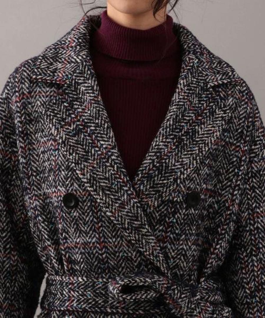 【新品】LOVELESS ヘリンボーンチェックダブルコート