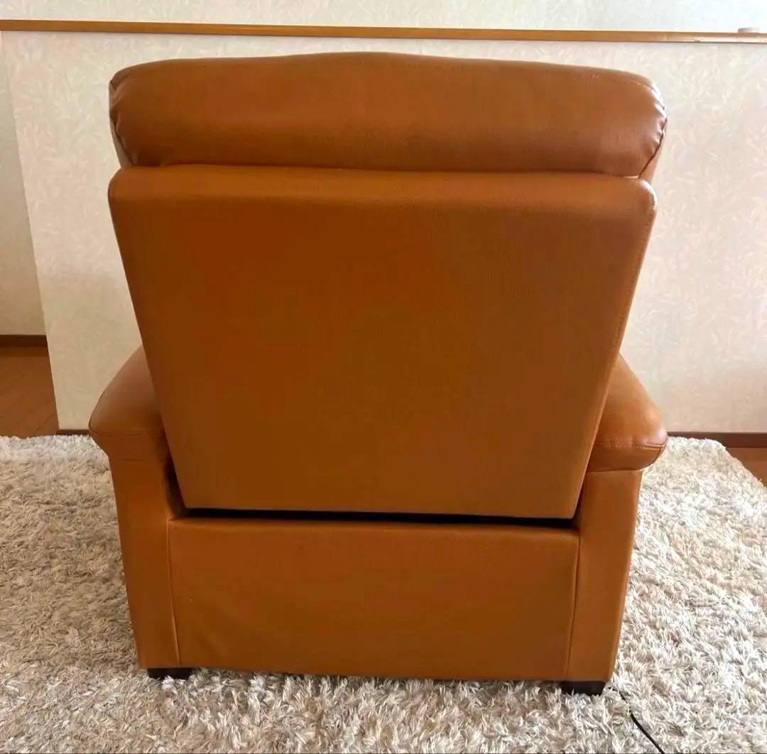 ニトリ リクライニングソファ 1人掛け レザー キャメル 本革 電動