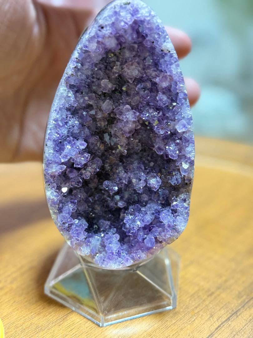 新品　希少　超大　高品質アメジストドームミニクラスター　台座込み 送料無料 本物