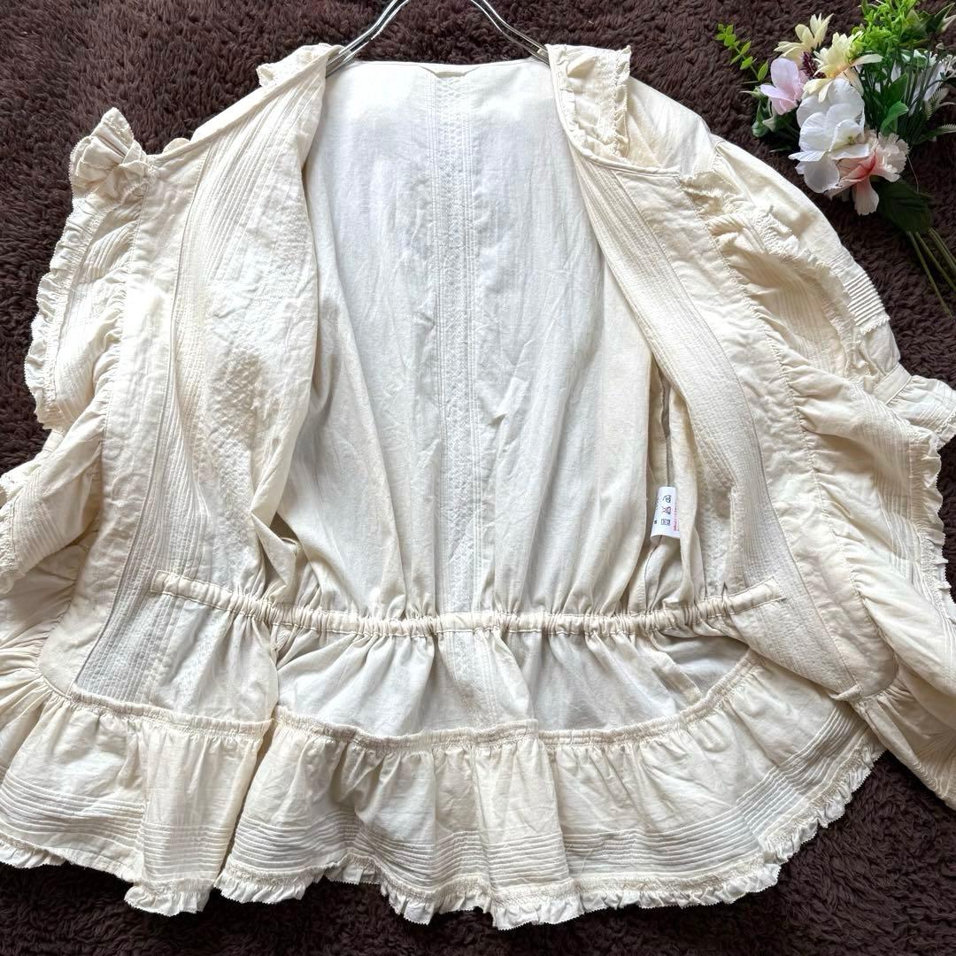 ★タグ付新品★ピンクハウス　オーバーブラウス　ピコフリル　リボン　ティアード