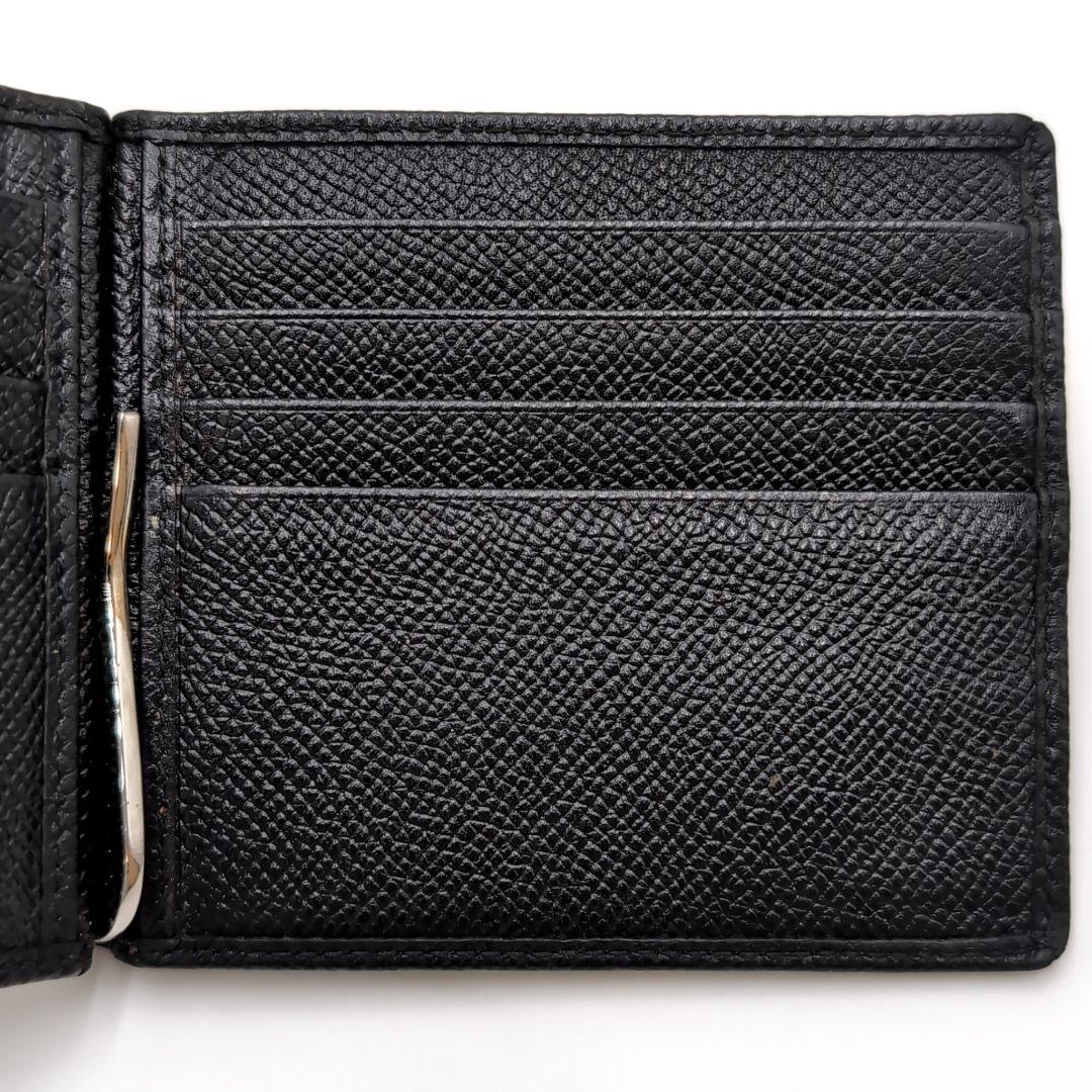 BVLGARI　ブルガリマン　二つ折り　マネークリップ　本革　ブラック　IC認証