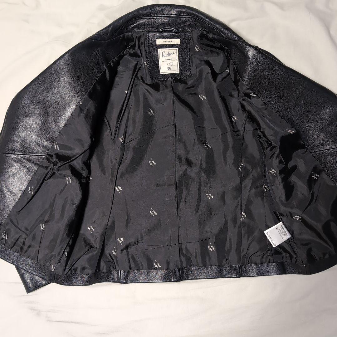 niko and . ニコアンド シープレザー ライダースジャケット Lサイズ