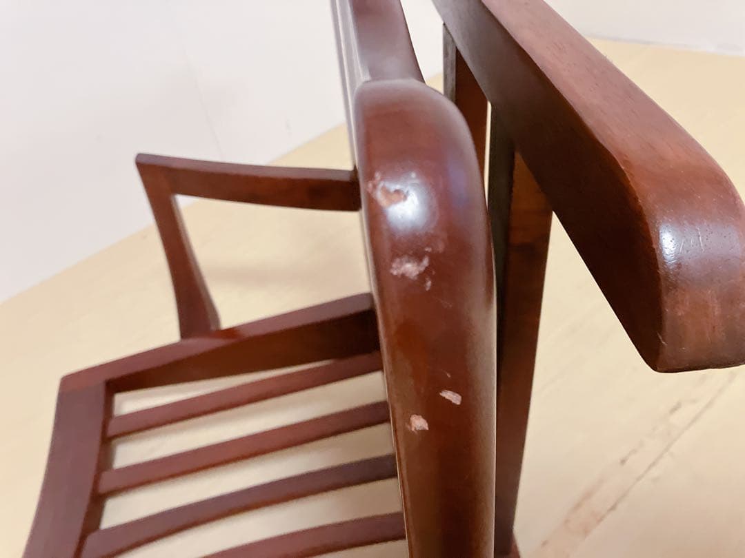 大塚家具　回転座椅子　木製　ローチェア　希少　レトロ　座椅子　回転椅子