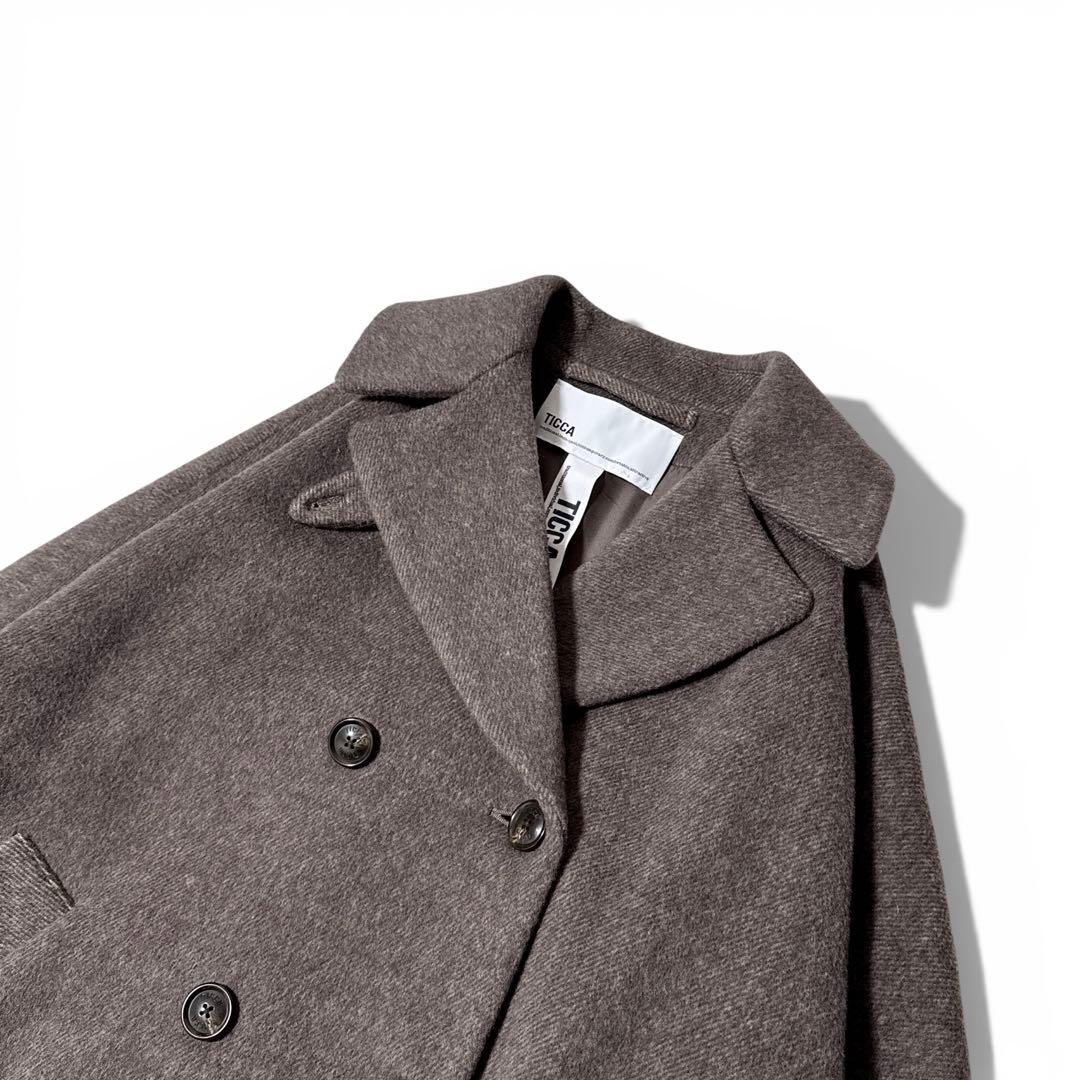 極美品✨️23AW　定価6.8万　ティッカ　ラムウール　テントコート　モカ