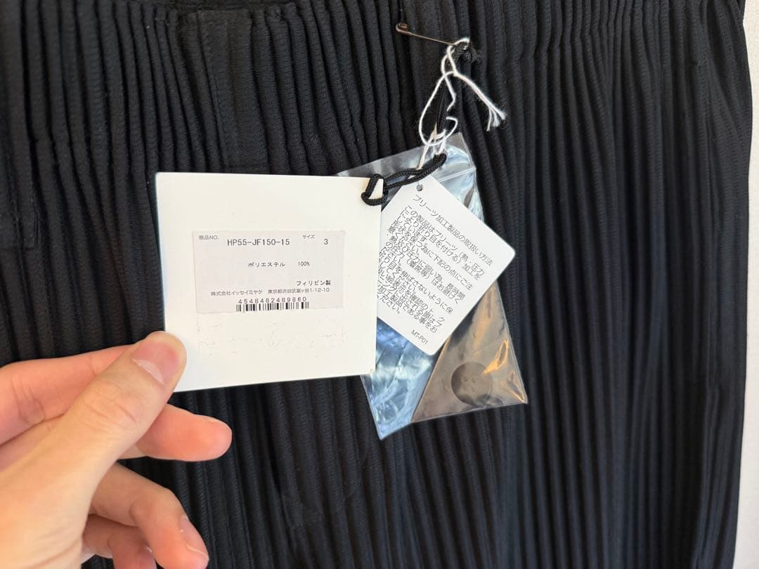 3(L)オムプリッセ　HOMMEPLISSE パンツ　イッセイミヤケ　BLK